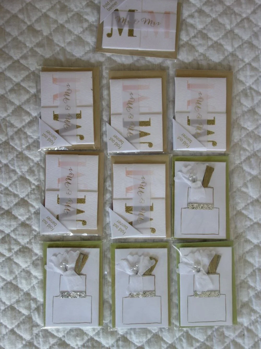 Lot of 10 NIP MERI MERI England Mini Wedding Cards, Mr & Mrs Banner $2.50 ea